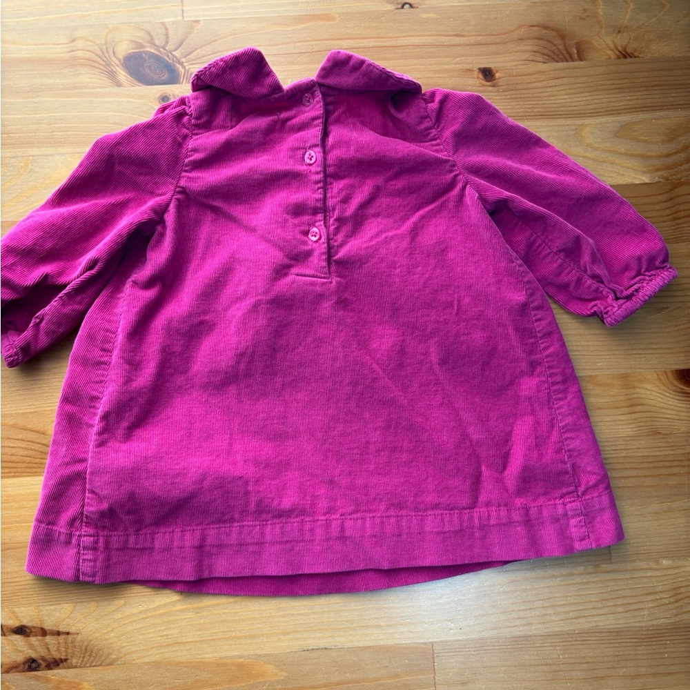 Baby GAP Pink Corduroy Collared Dress With Front Pockets Size 6-12M - Picture 2 of 4